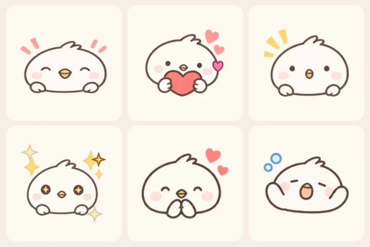 ゆる線画の顔の見本